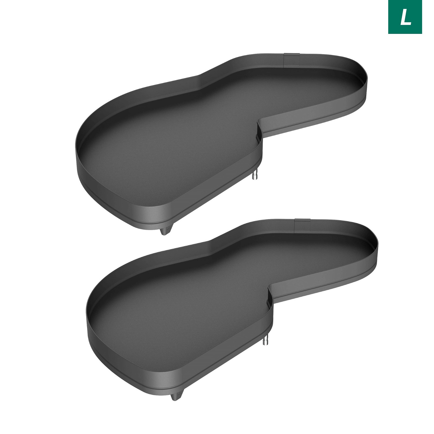 Комплект полок левый Леманс 500 мм Арена ПЬЮР (2 полки + рычаги) АНТРАЦИТ