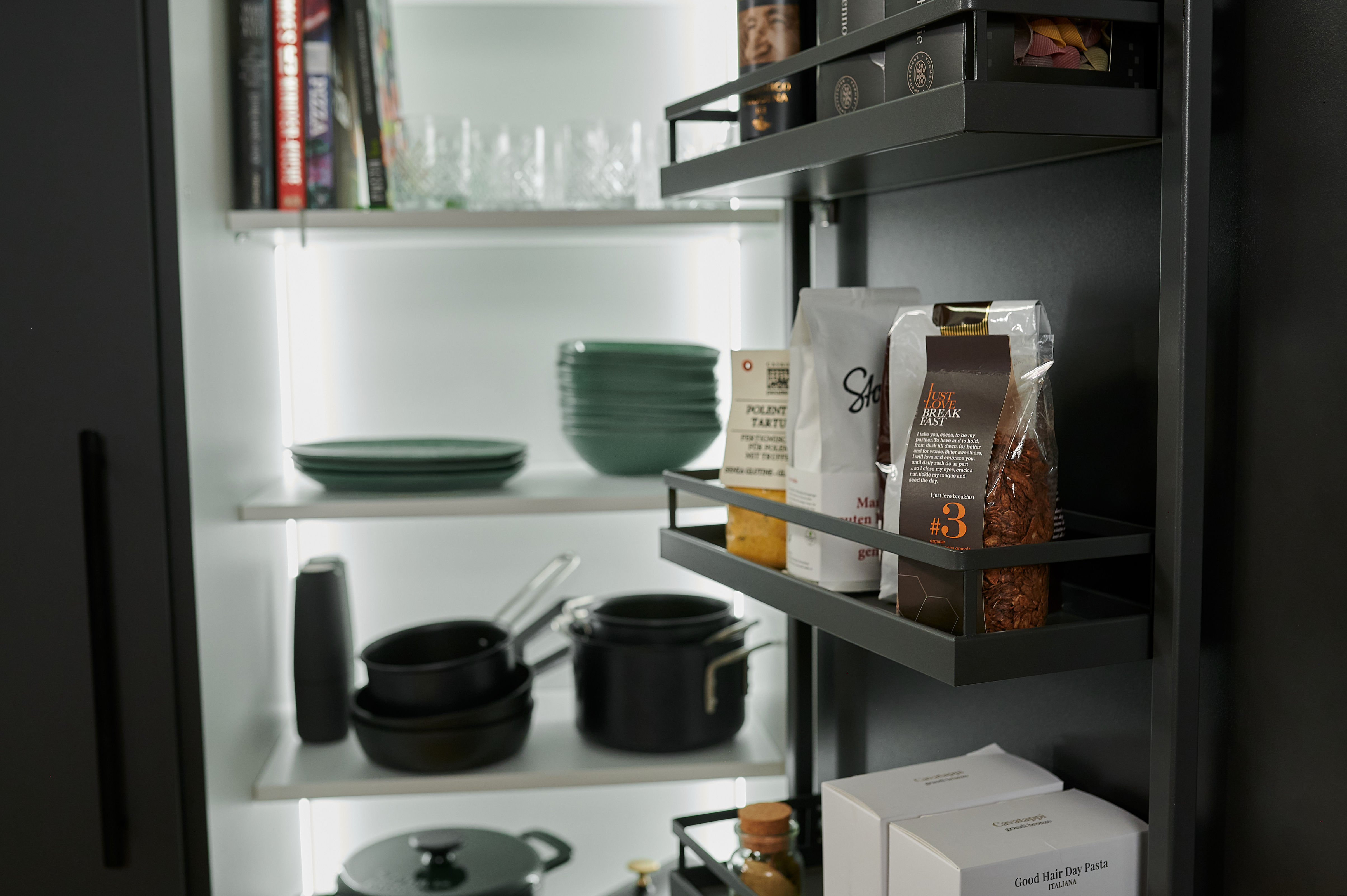 Комплект Тандем Сайд 600 мм, H 800, Арена СТИЛЬ, Рама + 3 полки, цвет АНТРАЦИТ Kessebohmer | официальный магазин