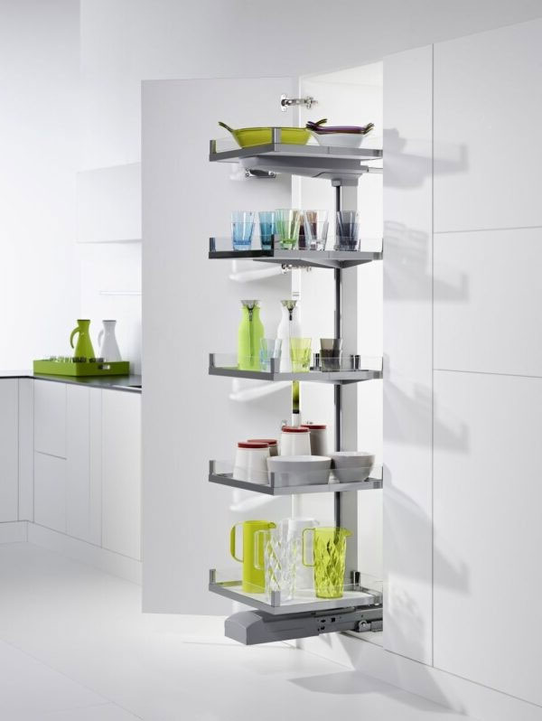 КОМПЛЕКТ левый Конвой Премио 600 мм, H 1900+, Арена ВАРИО, 5 полок, цвет ХРОМ Kessebohmer | официальный магазин